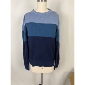 Gap Men's Stripe Crew Neck Staple Medium Lightweight Sweater Preppy Old Money